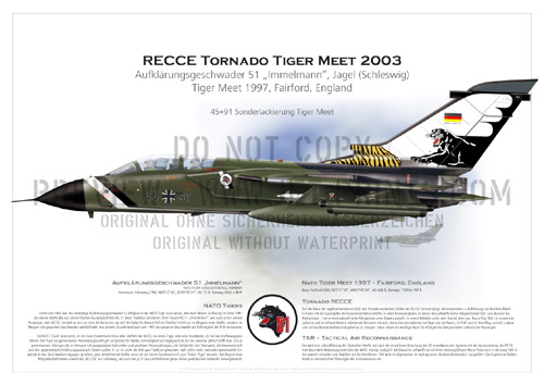 Tactical Recce Wing (TRW) 51 Schleswig - Tornado RECCE 45+91 Tiger Meet 1997, Fairford