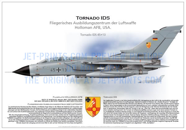 Holloman AFB, Luftwaffe Flying Training Center, Tornado IDS 45+13 (grey, no Norm)